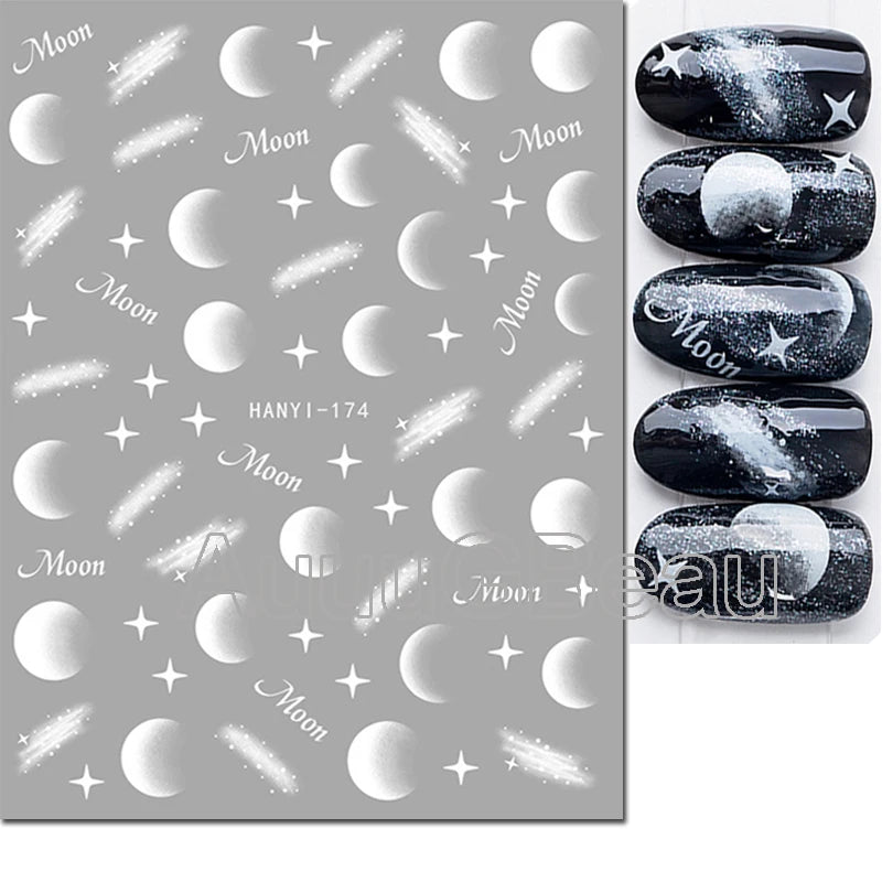 3d Nail Art Decals Geometric Lines Coconut Tree Palms Leaves Flowers Adhesive Sliders Nail Stickers Decorated Manicure