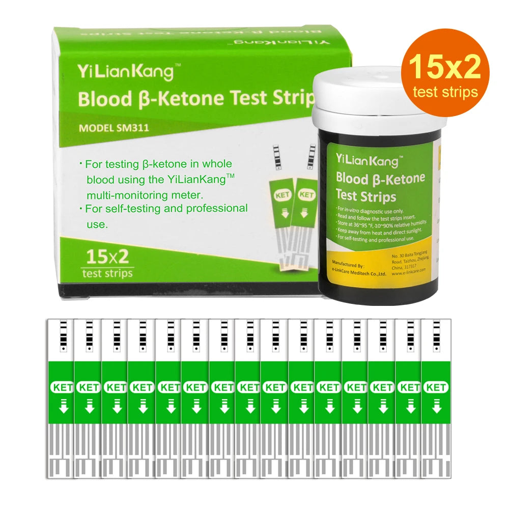 Blood Ketone Meter Kit for Keto Diet Testing - Complete Ketone Test Kit with Ketone Monitor and 15 Keto Strips, Lancing Device