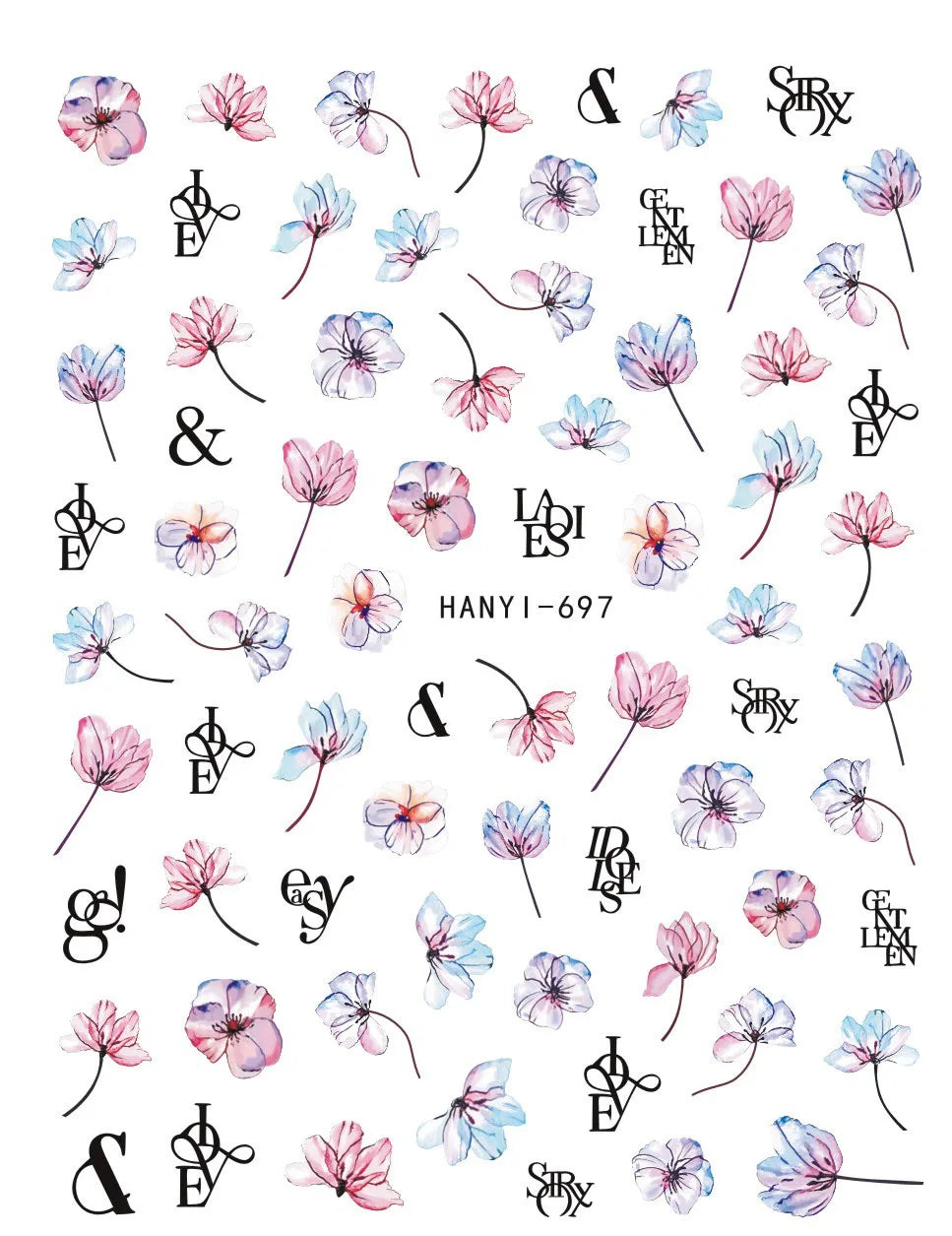 3d Nail Art Decals Geometric Lines Coconut Tree Palms Leaves Flowers Adhesive Sliders Nail Stickers Decorated Manicure