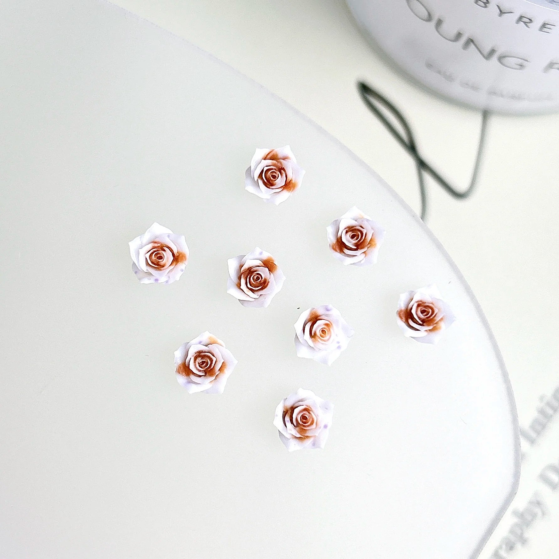 30PCS Resin Minimalist Black Rose Nail Art Charms 3D Cool RoseFlowers Nail Decoration Accessories for DIY Manicure Crafts