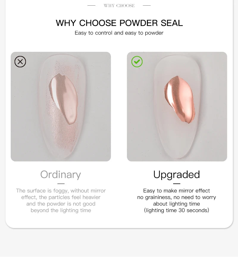 AS 15ml Chrome Mirror Powder Top Coat Transparent Nail Gel Crystal Bright Safe and Non-Toxic Soak Off UV LED Functional Gel