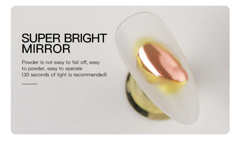 AS 15ml Chrome Mirror Powder Top Coat Transparent Nail Gel Crystal Bright Safe and Non-Toxic Soak Off UV LED Functional Gel