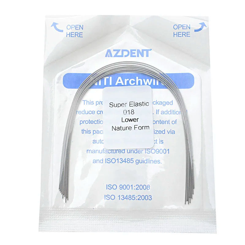 10pcs/Pack AZDENT Dental Orthodontic Arch Wires Super Elastic NITI Round /Rectangular Natural Form Dental Arches Wire