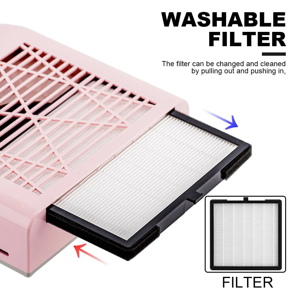 Upgrade Nail Dust Collector Extractor Fan For Manicure Machine Powerful Nail Vacuum Cleaner With Remove Filter Nail Equipment
