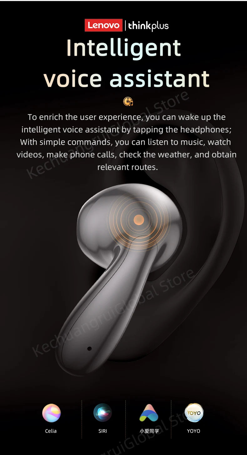 2025 Original Lenovo LP48 TWS Earphone Wireless Bluetooth 5.4 Headset Half In Ear Noise Reduction Free EarBuds For Huawei iPhone