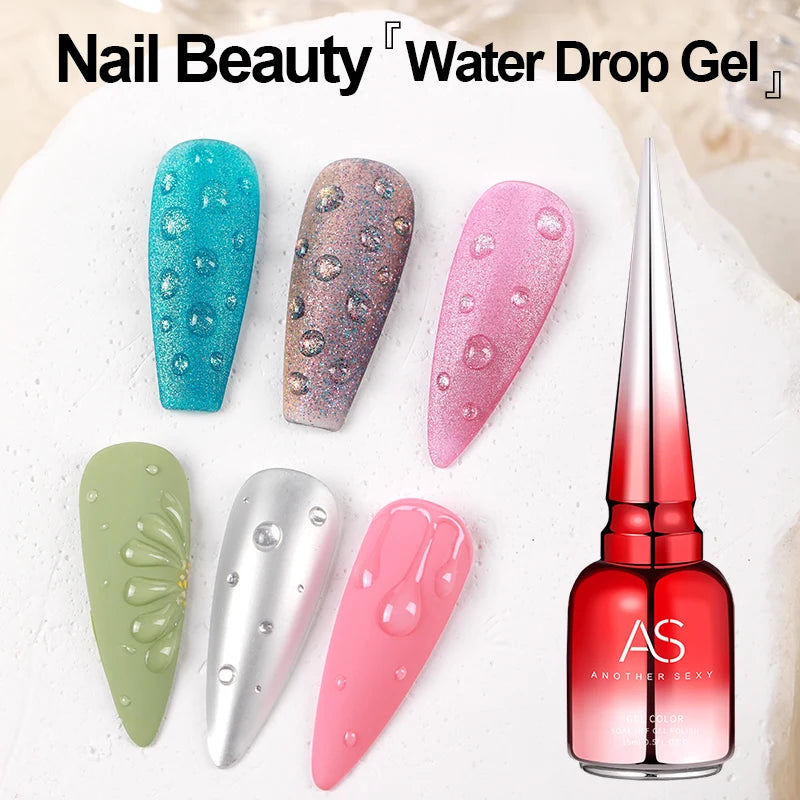 AS 15ml Chrome Mirror Powder Top Coat Transparent Nail Gel Crystal Bright Safe and Non-Toxic Soak Off UV LED Functional Gel