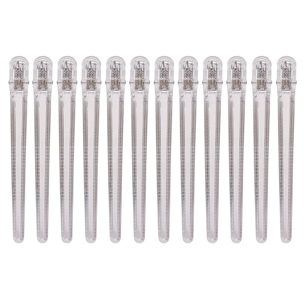 12pcs Pro Seamless Alligator Clip Hair Clip Barbershop Haircutting Sectioning Hairpin Salon Household Styling Tools Accessories