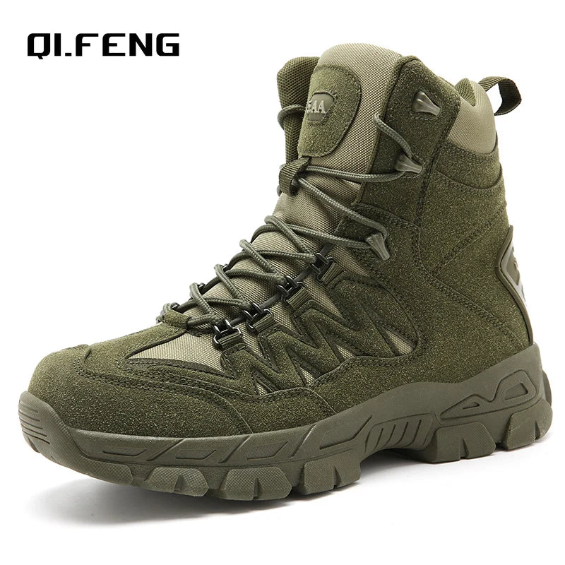 Autumn and Winter New Large High Top Training Boots Outdoor Mountaineering and Hiking Boots Anti slip Wear Resistant Work Shoes