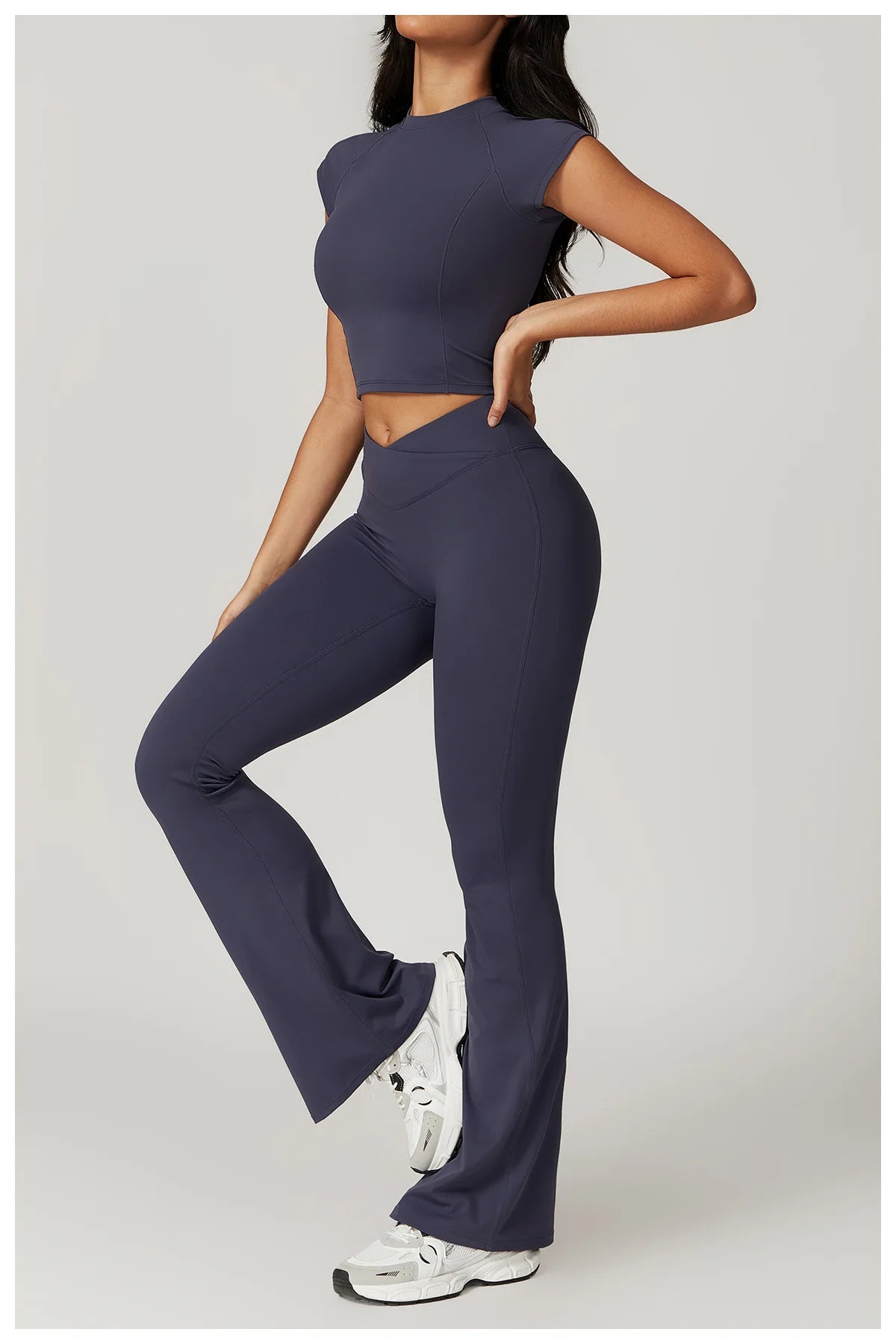 2 Pieces Yoga Set Gym Clothes Sportswear Yoga Suits For Women Fitness Short Sleeve Crop Top Tracksuits Sports Bra Gym Leggings