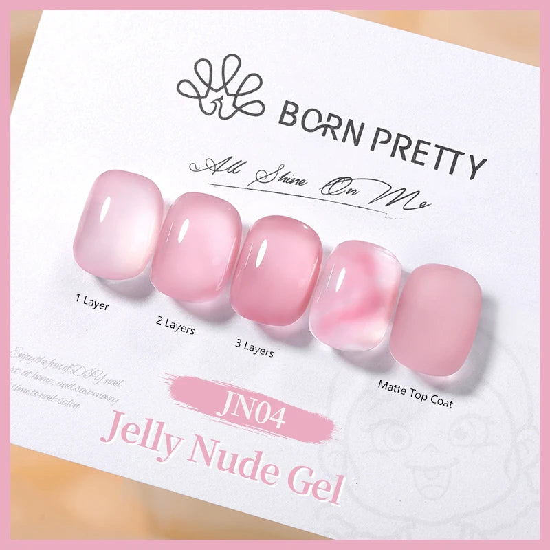 BORN PRETTY Water Light Cat Magnetic Gel Nail Polish Nude Milk White Jelly Color Semi Permanent Soak Off UV LED Gel Varnish DIY