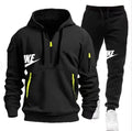 2026   New autumn and winter men's long-sleeved pullover hoodie + pants 2-piece fashionable outdoor running men's sportswear set