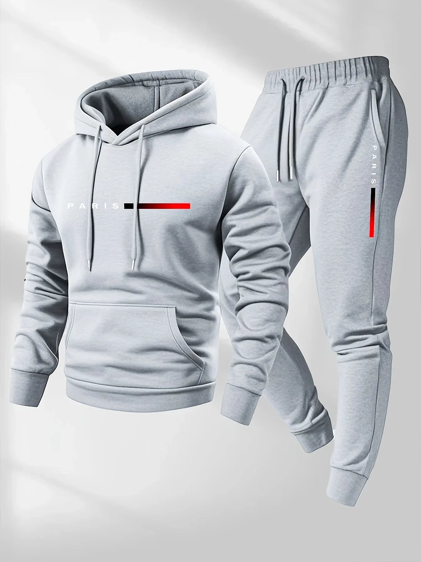 2025 letter printed sportswear set men's hooded sweatshirt long pants set spring and autumn winter warm suit