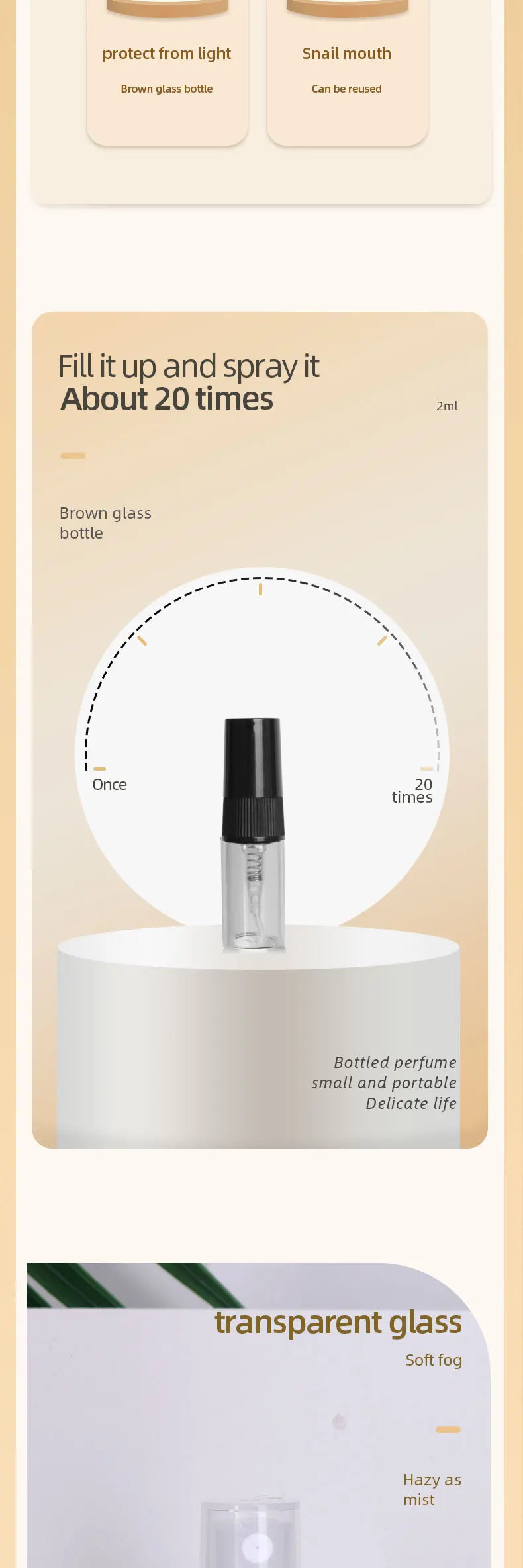 Hot sale 50/piece 2ml transparent glass perfume bottle disposable trial bottle mini travel portable cologne perfume bottle