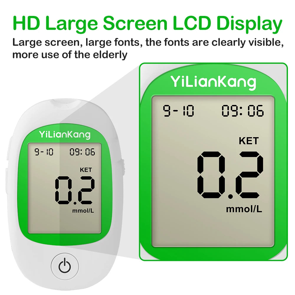 Blood Ketone Meter Kit for Keto Diet Testing - Complete Ketone Test Kit with Ketone Monitor and 15 Keto Strips, Lancing Device