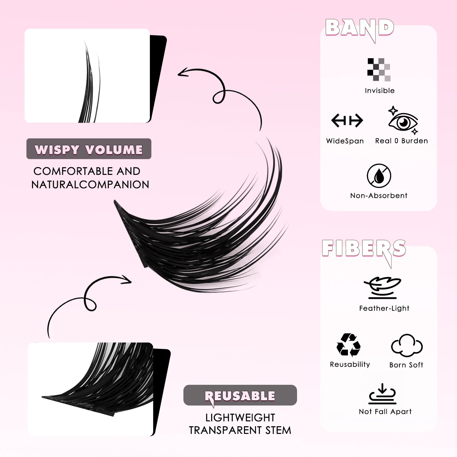 WOSHEER Lash Clusters With Spikes DIY Eyelash Clusters D Curl Spiky Full Cluster Eyelash Extensions Individual Lashes Cluster