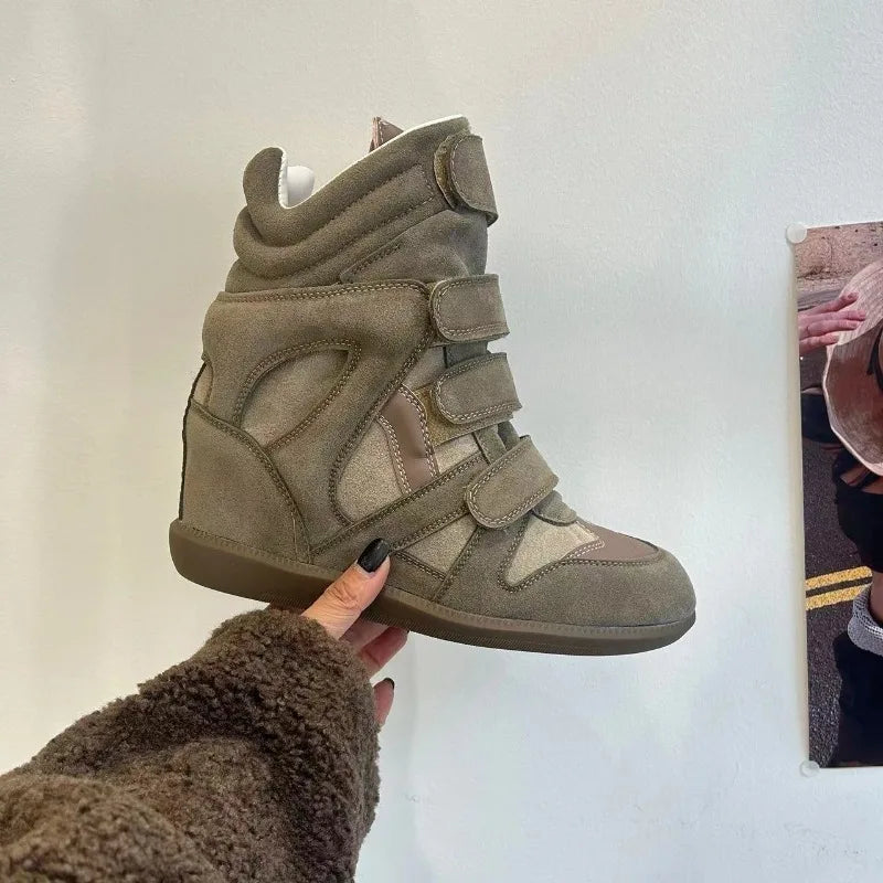 Fashion Designer Womens Shoes New Exquisite Platform Ankle Boots for Woman Trend Casual Sneakers Height Increase 5CM Botas Mujer