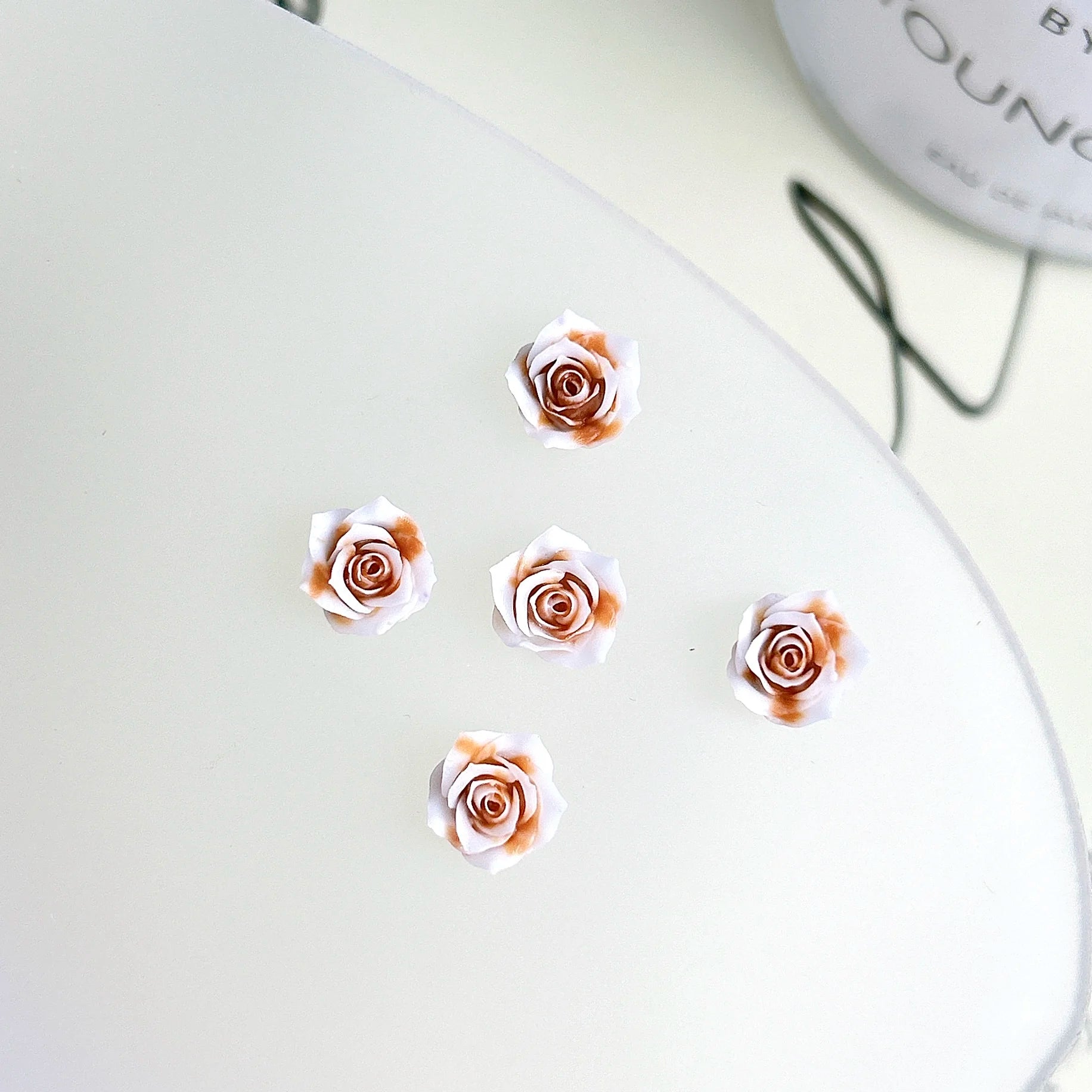 30PCS Resin Minimalist Black Rose Nail Art Charms 3D Cool RoseFlowers Nail Decoration Accessories for DIY Manicure Crafts