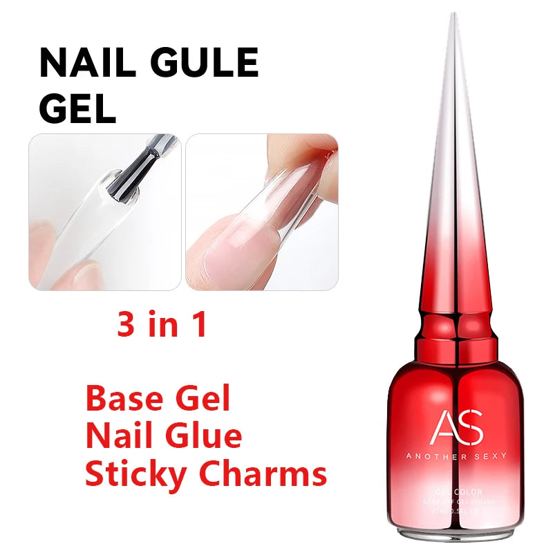 AS 15ml Chrome Mirror Powder Top Coat Transparent Nail Gel Crystal Bright Safe and Non-Toxic Soak Off UV LED Functional Gel