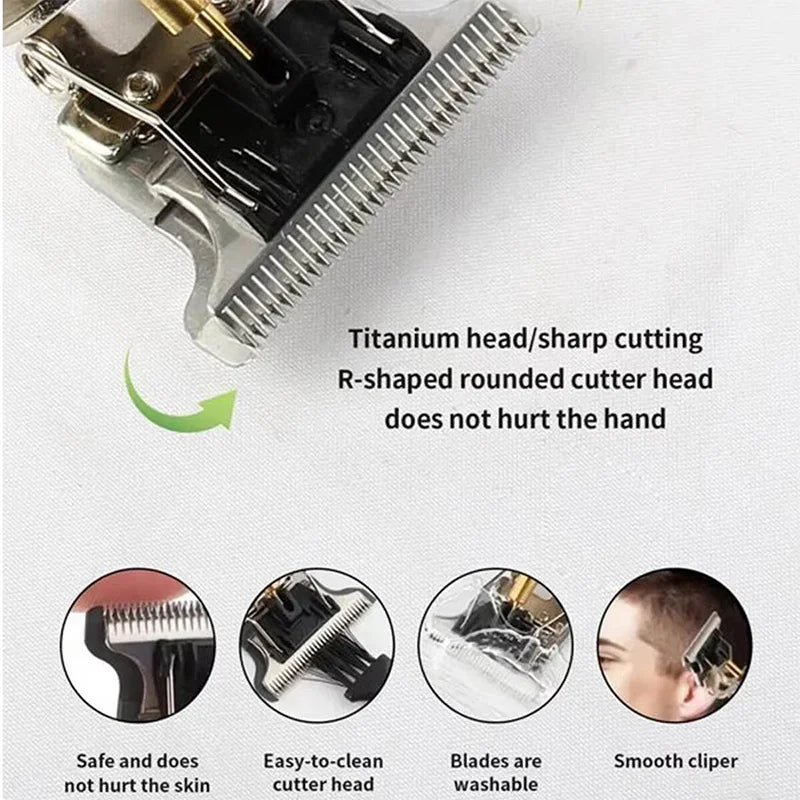 New！T9 Electric Hair Trimmer/Accessories | USB Professional Shaver | 0mm Bald Fade Cutting Machine Portable for Men Home Haircut