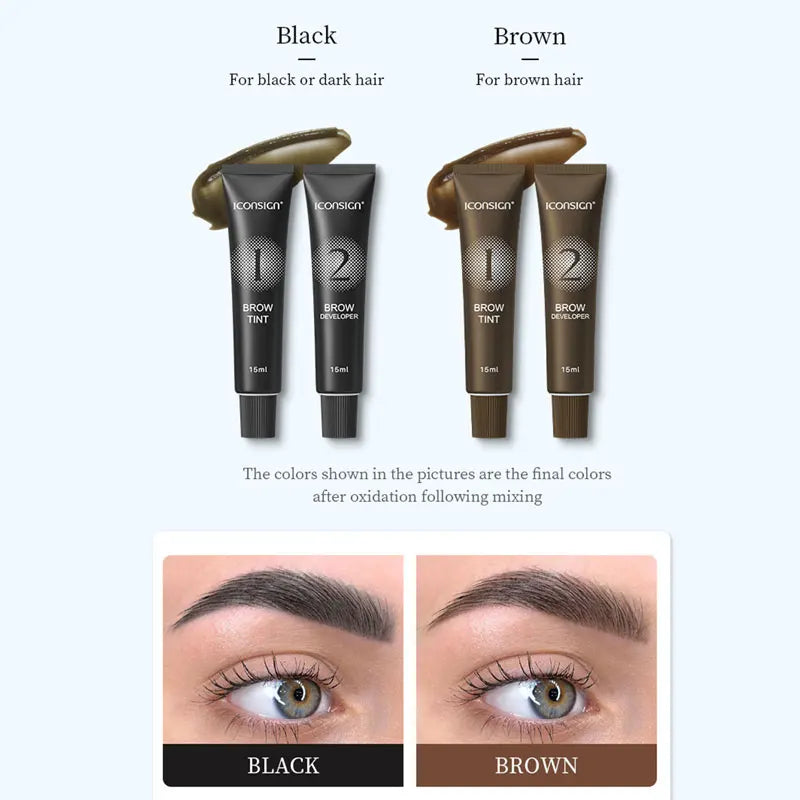 Eyelash Eyebrow Tint Permanent Dye Kit Waterproof Lasting Fast Tint Henna Brow Enhancers Cream Gel Makeup Tool