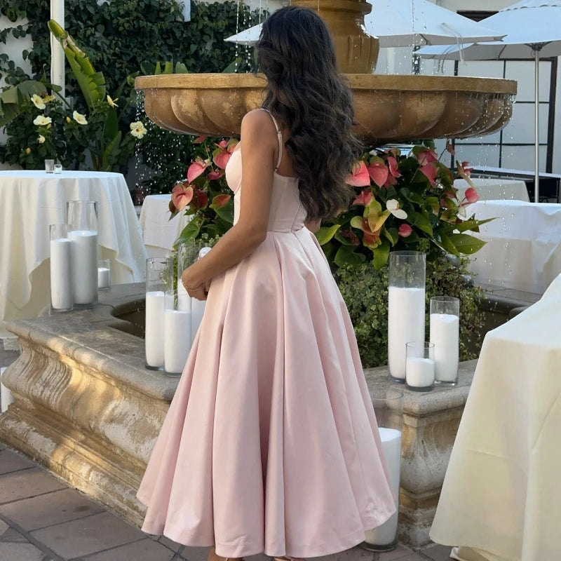 Suninheart Summer Long Evening Dress Elegant 2025 New Arrivals Spaghetti Strap Corset Bustier Dress Satin Prom Dress Women