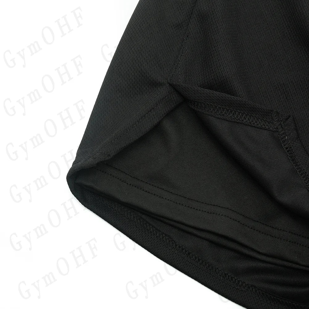 Goku Anime Running Shorts Men Fitness Gym Training 2 in 1 Sports Shorts Quick Dry Workout Jogging Double Deck Shorts