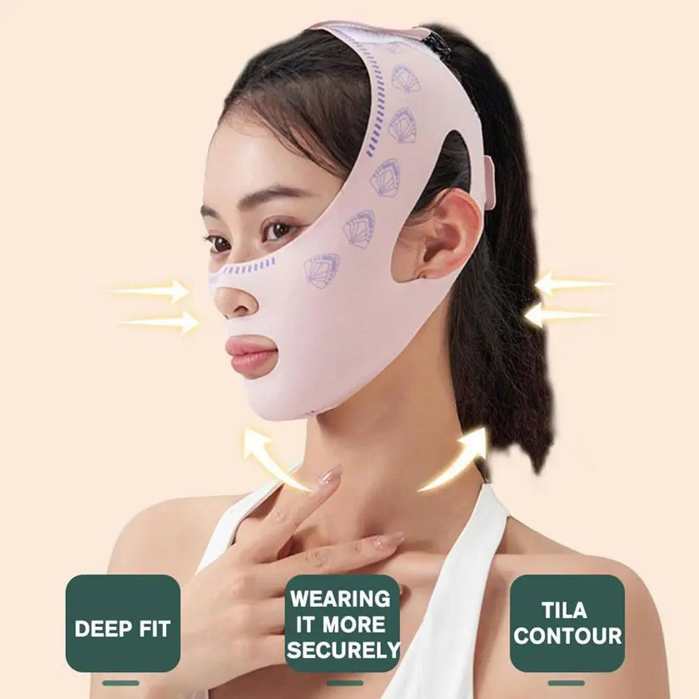 2Packs V Line Face Lifting Straps -Upgraded Mask Shaper for Jawline, V Shaped Slimming Face Strap, Reusable Face Chin Lift Strap