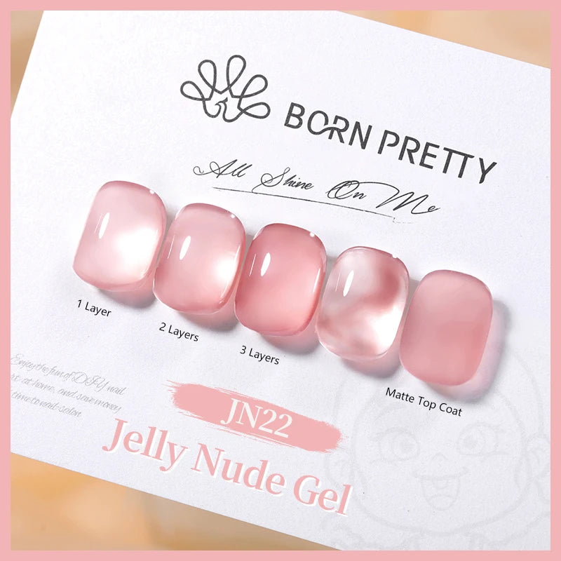 BORN PRETTY Water Light Cat Magnetic Gel Nail Polish Nude Milk White Jelly Color Semi Permanent Soak Off UV LED Gel Varnish DIY