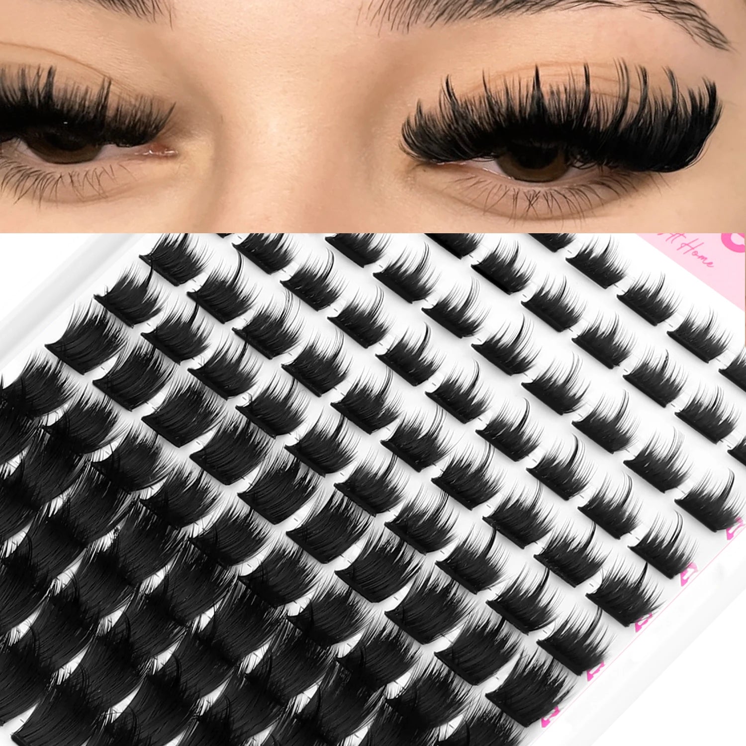 WOSHEER Lash Clusters With Spikes DIY Eyelash Clusters D Curl Spiky Full Cluster Eyelash Extensions Individual Lashes Cluster