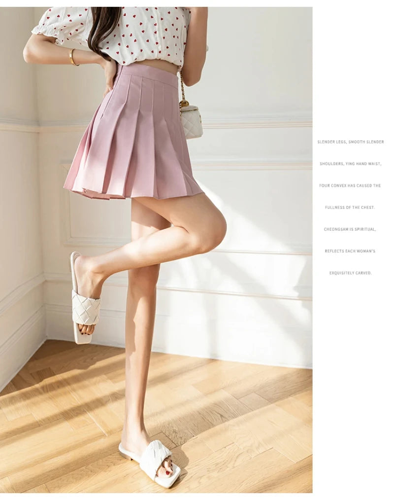 Falda Plisada Mini de Cintura Alta