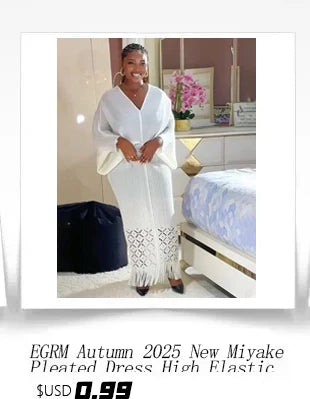 EGRM Fashion Solid Color Pleated Two-piece Set Women's Tassel Lapel Jacket and Casual Round Neck Vest Dresses 2026 New 9R5101