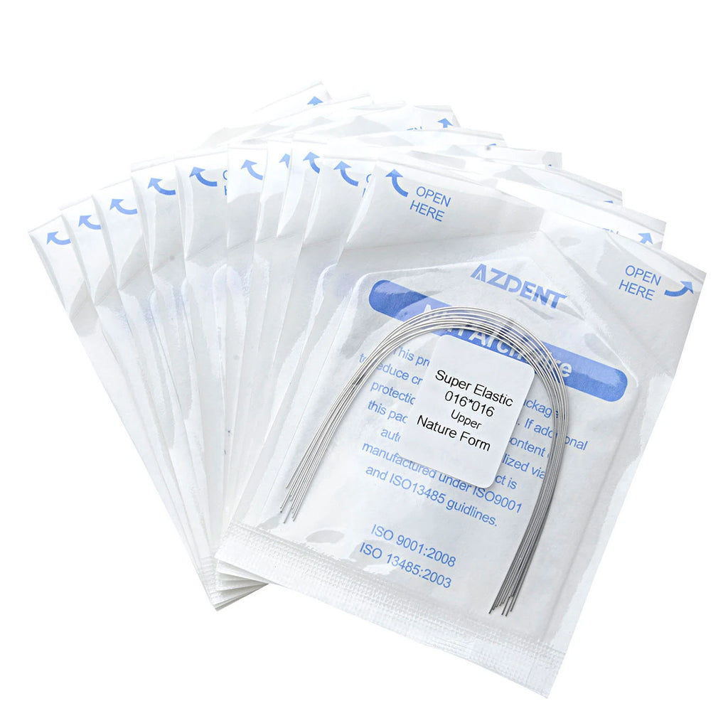 10pcs/Pack AZDENT Dental Orthodontic Arch Wires Super Elastic NITI Round /Rectangular Natural Form Dental Arches Wire