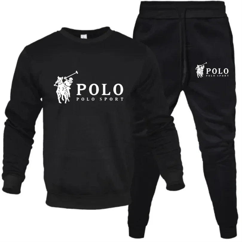 2025 Spring and autumn leisure fitness jogging fashion suit men's and women's crewneck long-sleeved pullover + pants 2 sets