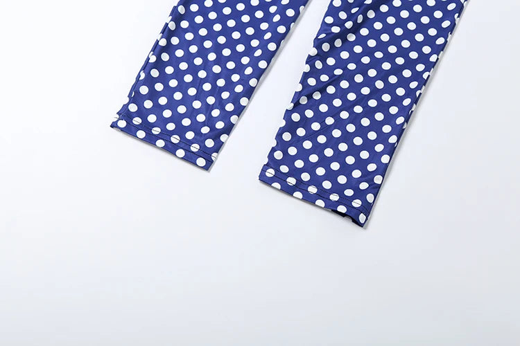 Nibber Hottie Women Dot Print 2 Piece Set Tracksuit Sexy Backless Halter Tank Tops+Leggings Matching Streetwear Stretch Outfits