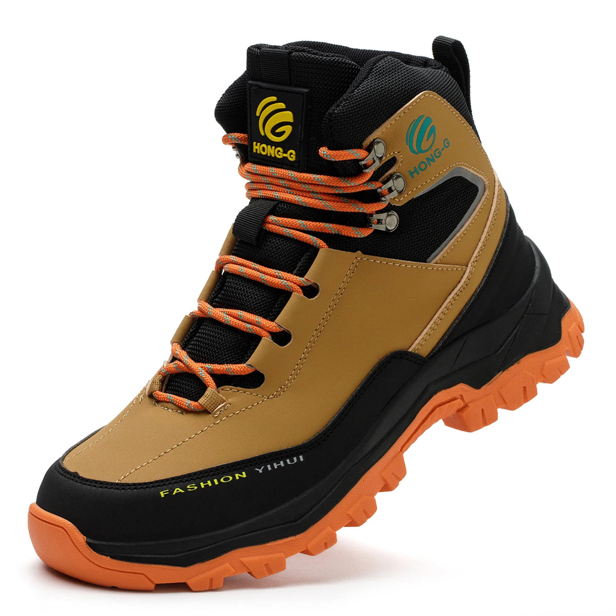 Rotary Buckle Men Work Boots Safety Steel Toe Safety Shoes Indestructible Shoes Anti-smash Puncture-Proof Work Shoes 38-47