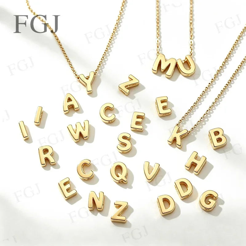 26 Alphabet Initial Letter Charms Pendant Custom Name Necklace S925 Silver Adjustable Chain Personalized Birthday Jewelry Gift