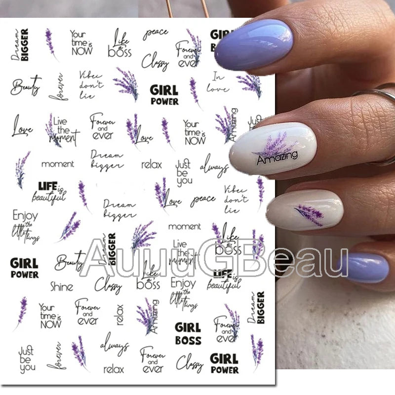 3d Nail Art Decals Geometric Lines Coconut Tree Palms Leaves Flowers Adhesive Sliders Nail Stickers Decorated Manicure