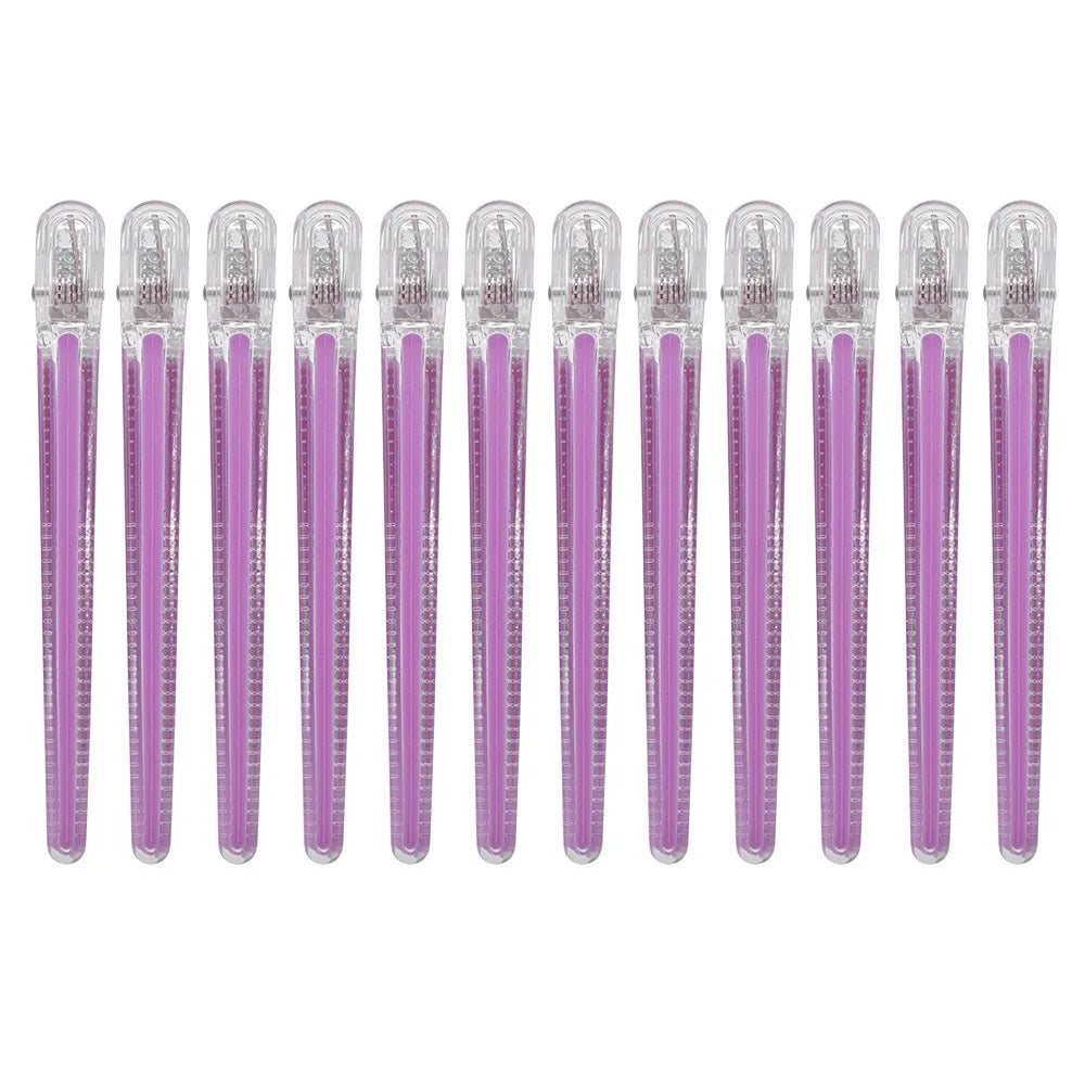 12pcs Pro Seamless Alligator Clip Hair Clip Barbershop Haircutting Sectioning Hairpin Salon Household Styling Tools Accessories