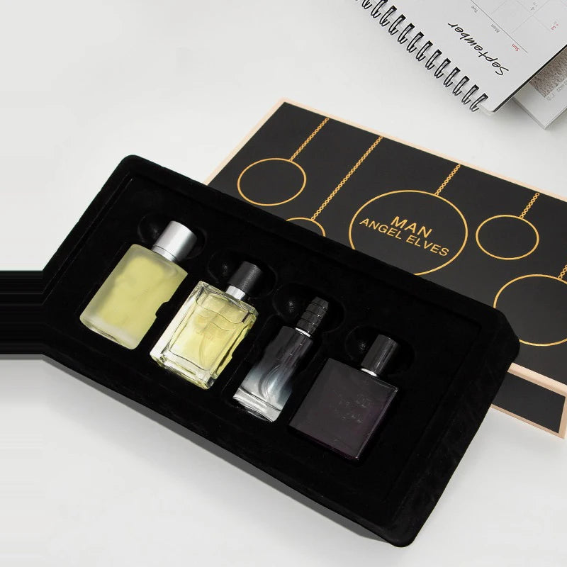 Men's Cologne Set 4 In 1 Set, Fresh Lemon Scent 1.01 Oz Long Lasting Fragrance Set Perfect Birthday Gift For Father, Boyfriend