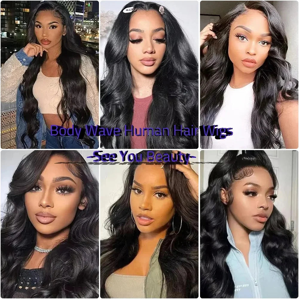 40 Inch Body Wave Human Hair Front Wig 13x6 13x4 Hd Lace Transparent Frontal wig Pre Plucked Brazilian Human Hair Wigs For Women