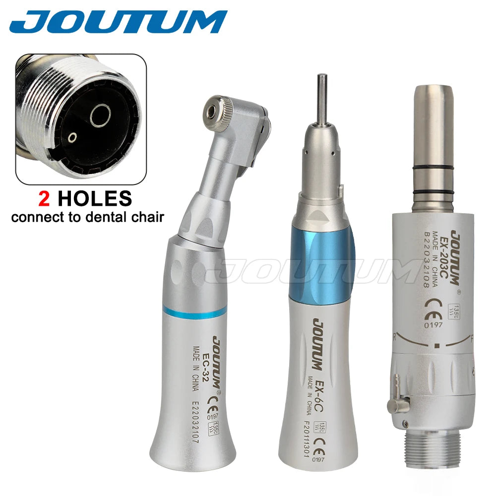 Dental Low Speed Handpiece Kits 203C 2/4 Hole Air Motor Contra Angle Straight Handpiece Dentists Equipment Tools