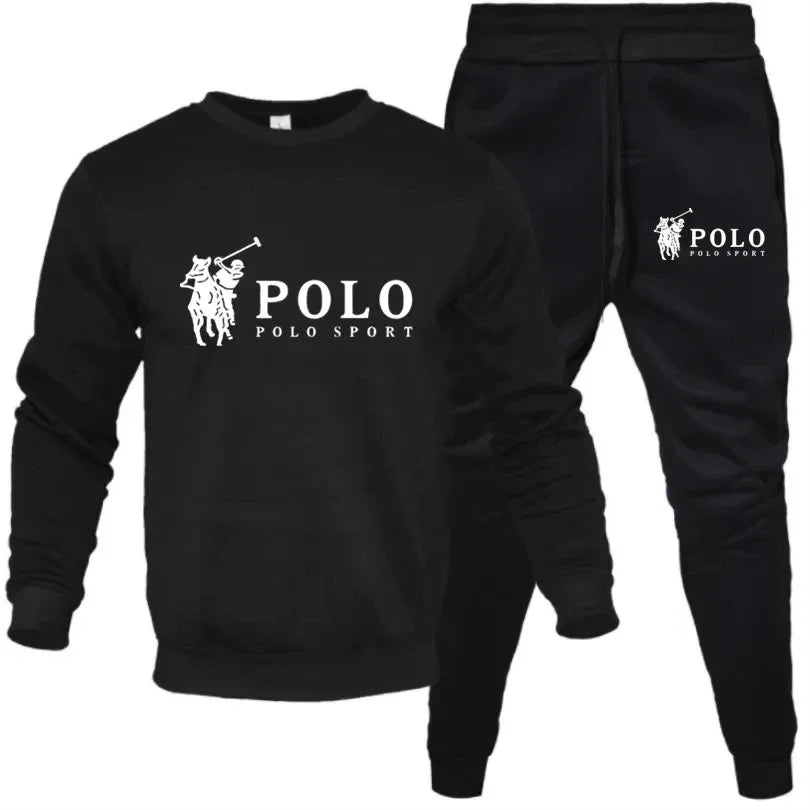 2025 Spring and autumn leisure fitness jogging fashion suit men's and women's crewneck long-sleeved pullover + pants 2 sets