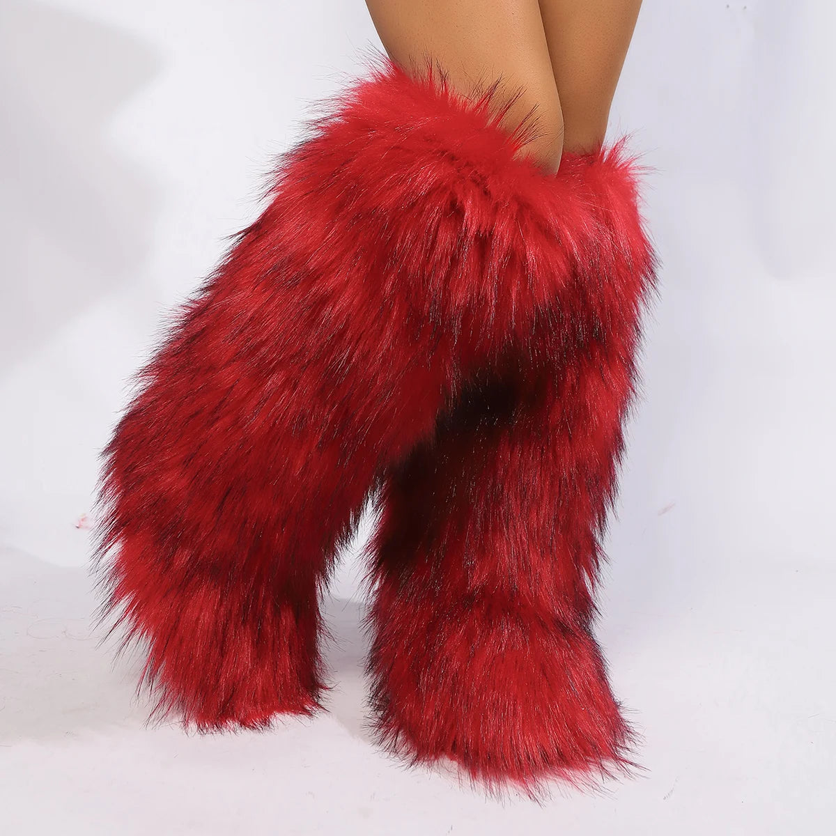 Women's Over-The-Knee Boots High Boots Winter New Fox FurSnow Boots And Cashmere Women's Boots Leg Warm Boots Non-Slip Soles