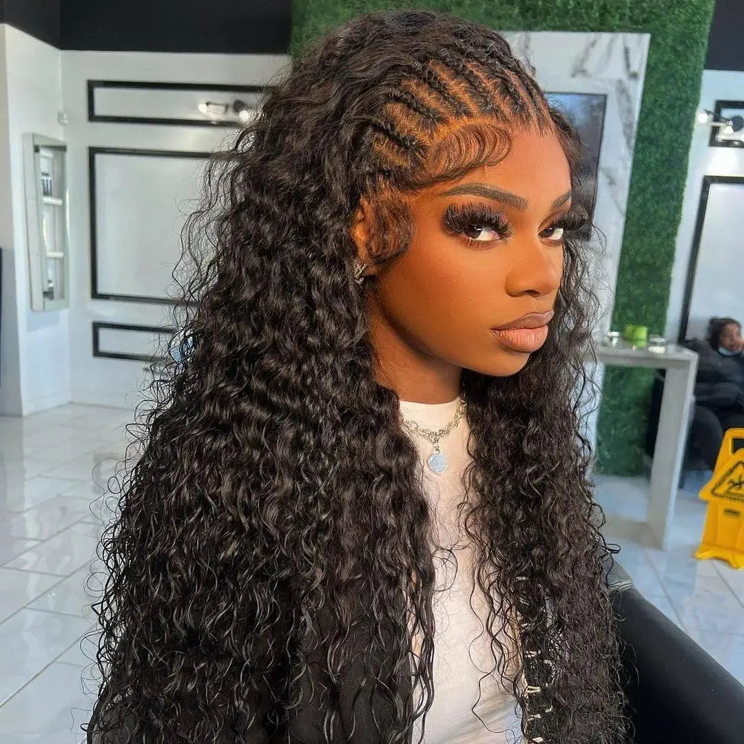 300% Density 40 46 Inch 13x6 HD Loose Deep Wave Lace Frontal Wig Brazilian 13x4 Water Curly Human Hair Wigs For Women Preplucked