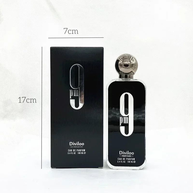 100ML 3.4FL.OZ 9PM Men's Perfume, Long Lasting Gourmet Oriental Notes Cologne, Eau de Parfum, Feronomas Perfume Hombre Perfume