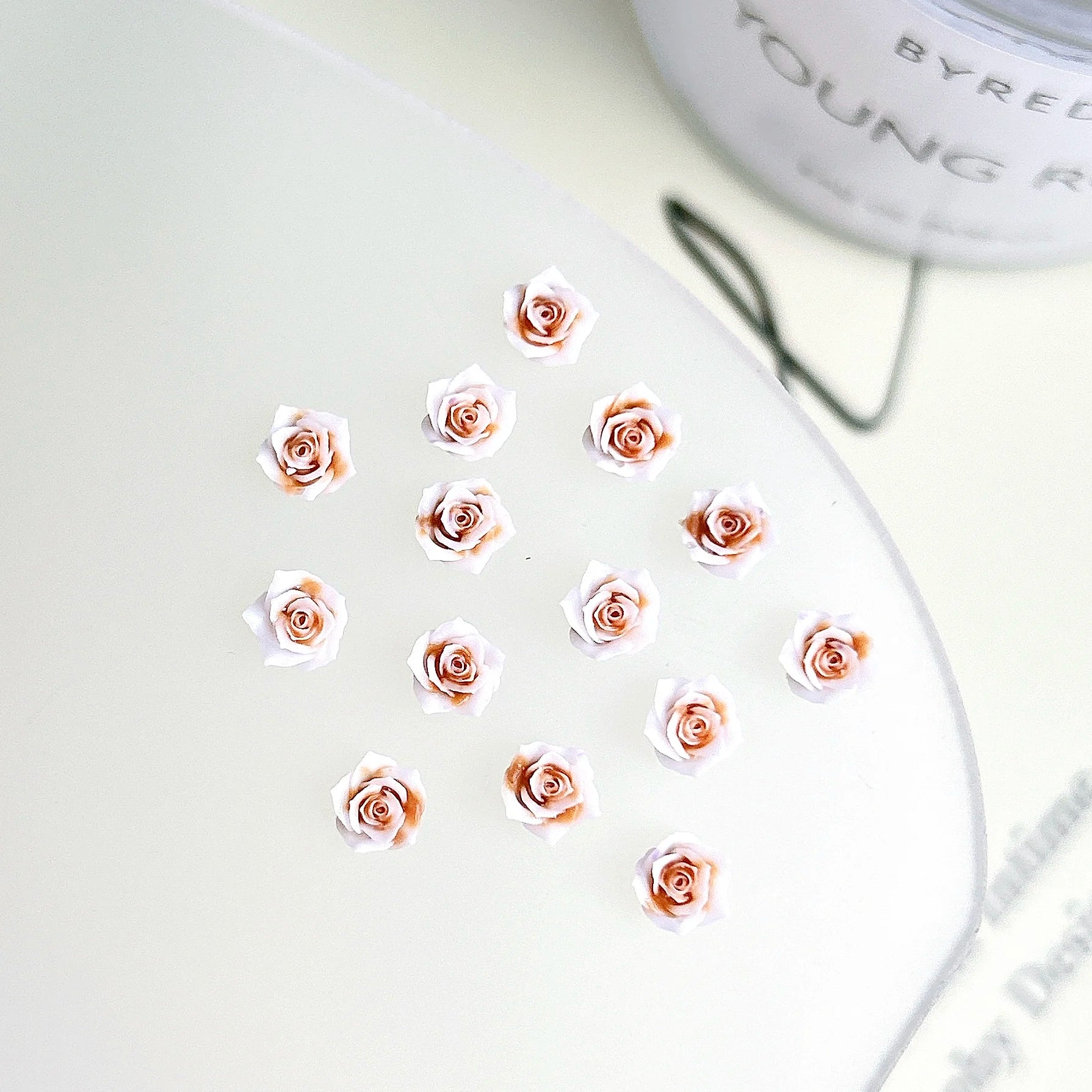 30PCS Resin Minimalist Black Rose Nail Art Charms 3D Cool RoseFlowers Nail Decoration Accessories for DIY Manicure Crafts