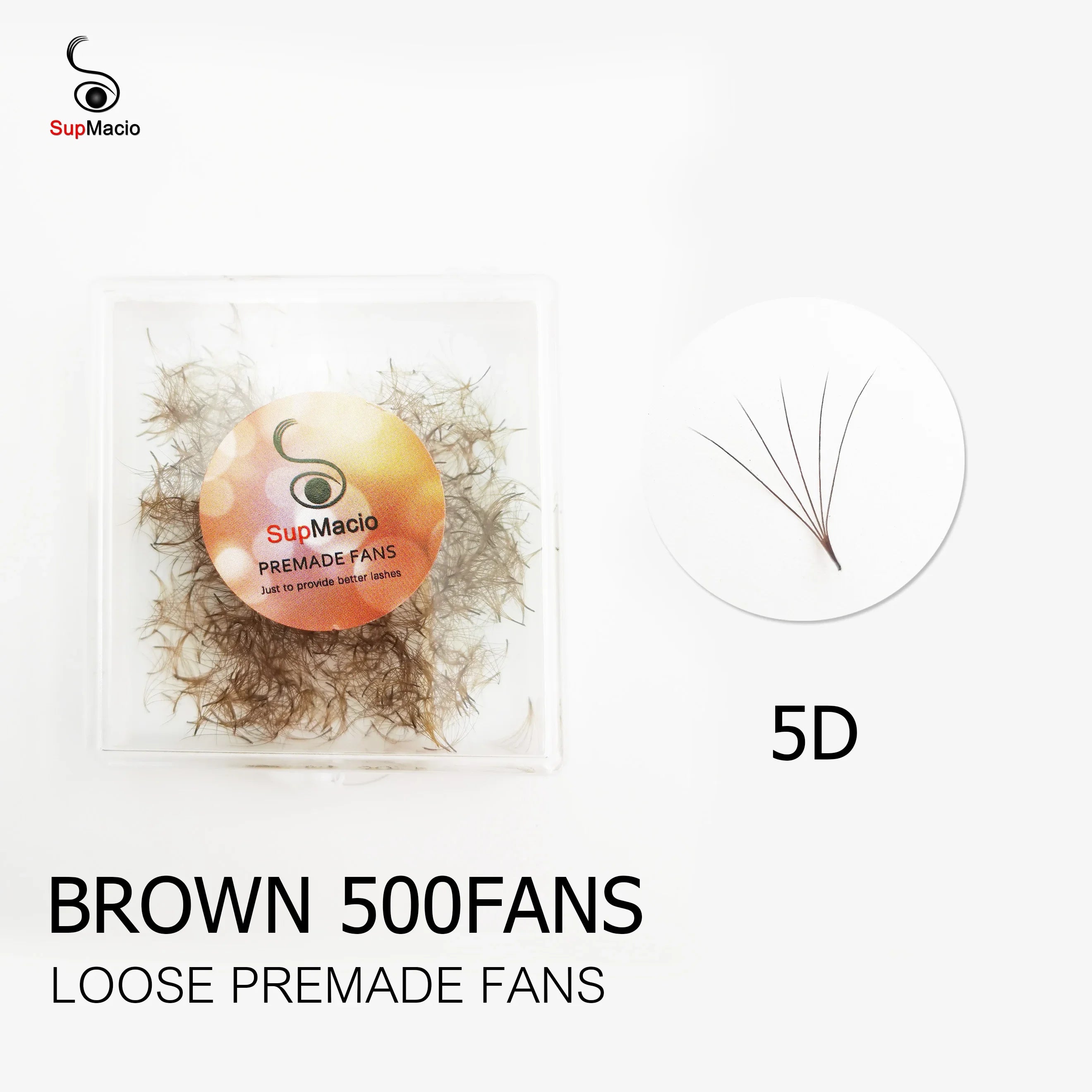 SupMacio Brown Premade Fan Lash Extensions 3D/5D/6D/8D/10D Thin Pointy Base 500 Fans Loose Promade Volume Lashes Makeup Cilio