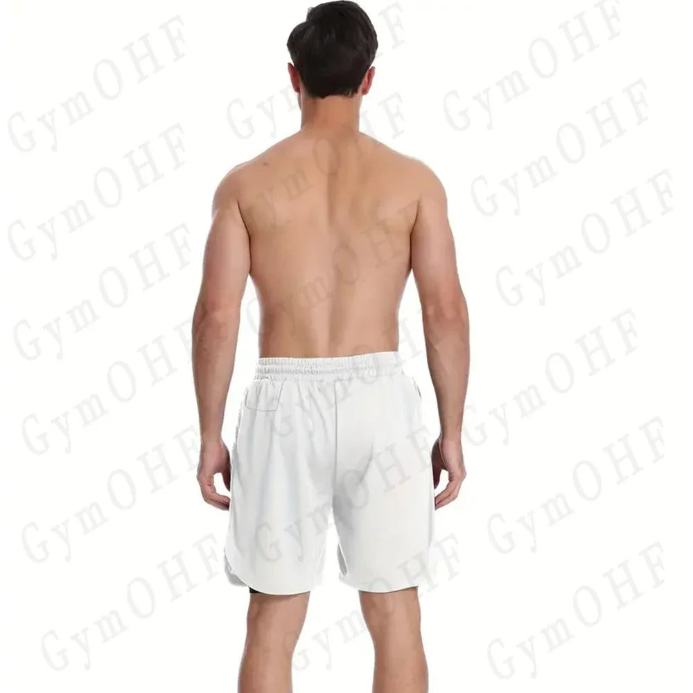 Goku Anime Running Shorts Men Fitness Gym Training 2 in 1 Sports Shorts Quick Dry Workout Jogging Double Deck Shorts