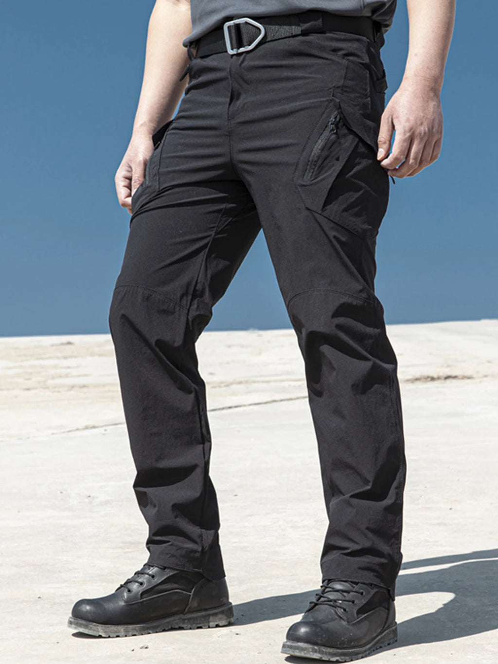 New Large Pocket Loose Overalls Men's Outdoor Sports Jogging Tactical Pants Elastic Waist Pure Cotton Casual Work Pants