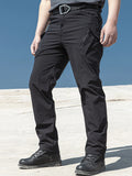 New Large Pocket Loose Overalls Men's Outdoor Sports Jogging Tactical Pants Elastic Waist Pure Cotton Casual Work Pants